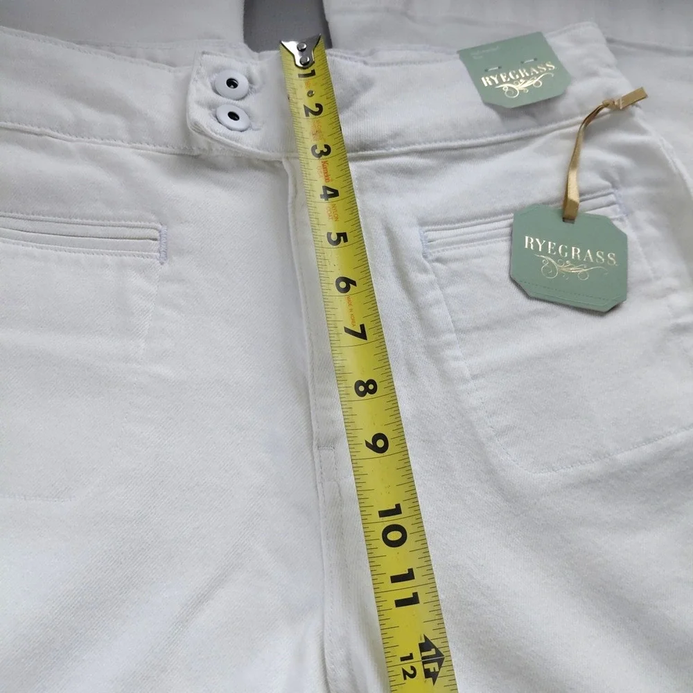 Ryegrass Jeans White Womens High Rise Super Flare Size 12 NEW Boho Coastal Chic - Picture 10 of 12